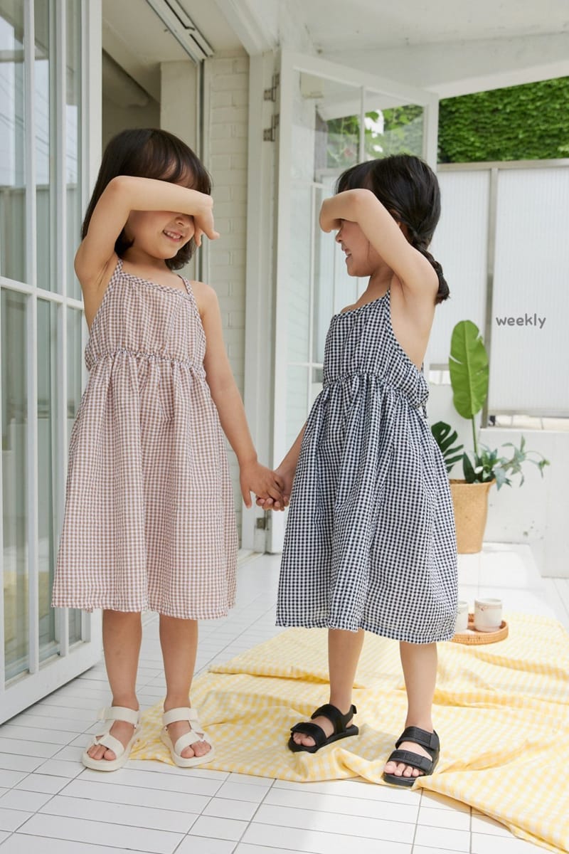 WEEKLY - Korean Children Fashion - #Kfashion4kids - Moi Check String One-piece - 5
