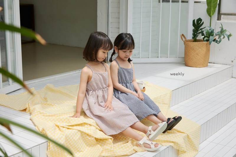 WEEKLY - Korean Children Fashion - #Kfashion4kids - Moi Check String One-piece - 6