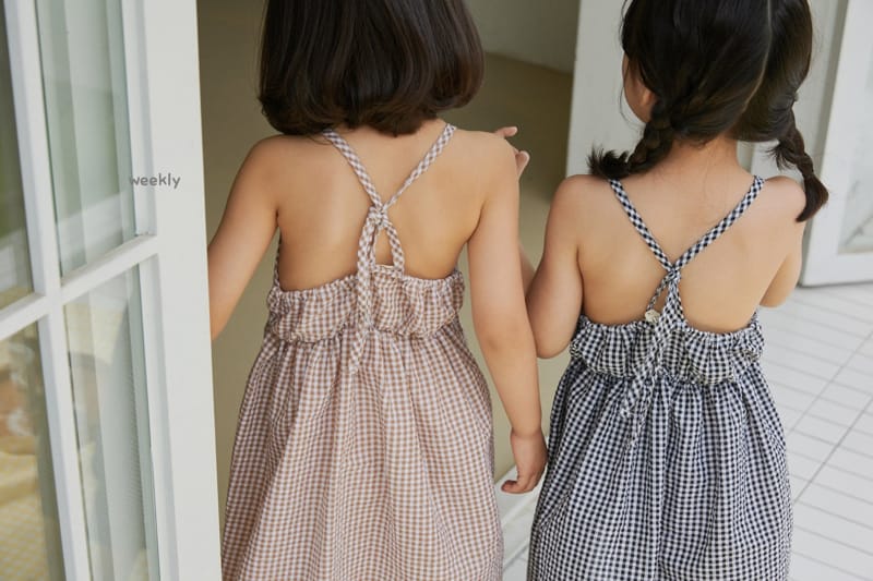 WEEKLY - Korean Children Fashion - #Kfashion4kids - Moi Check String One-piece - 7