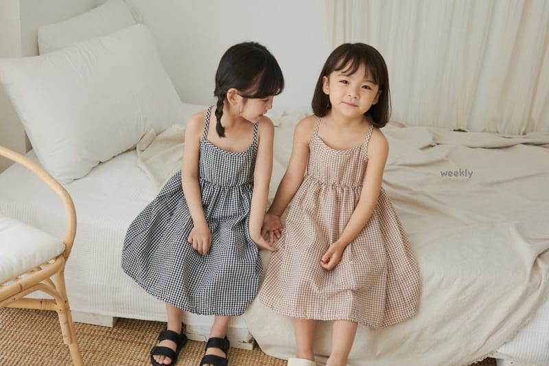 WEEKLY - Korean Children Fashion - #Kfashion4kids - Moi Check String One-piece - 8