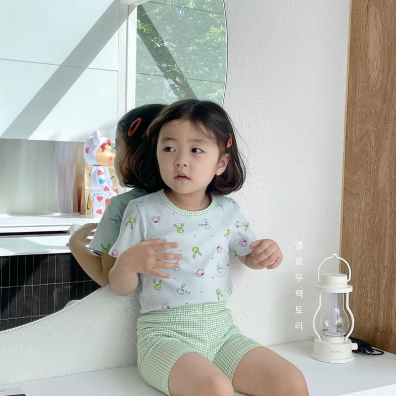 YELLOW FACTORY - Korean Children Fashion - #Kfashion4kids - Check Rabbit Easywear