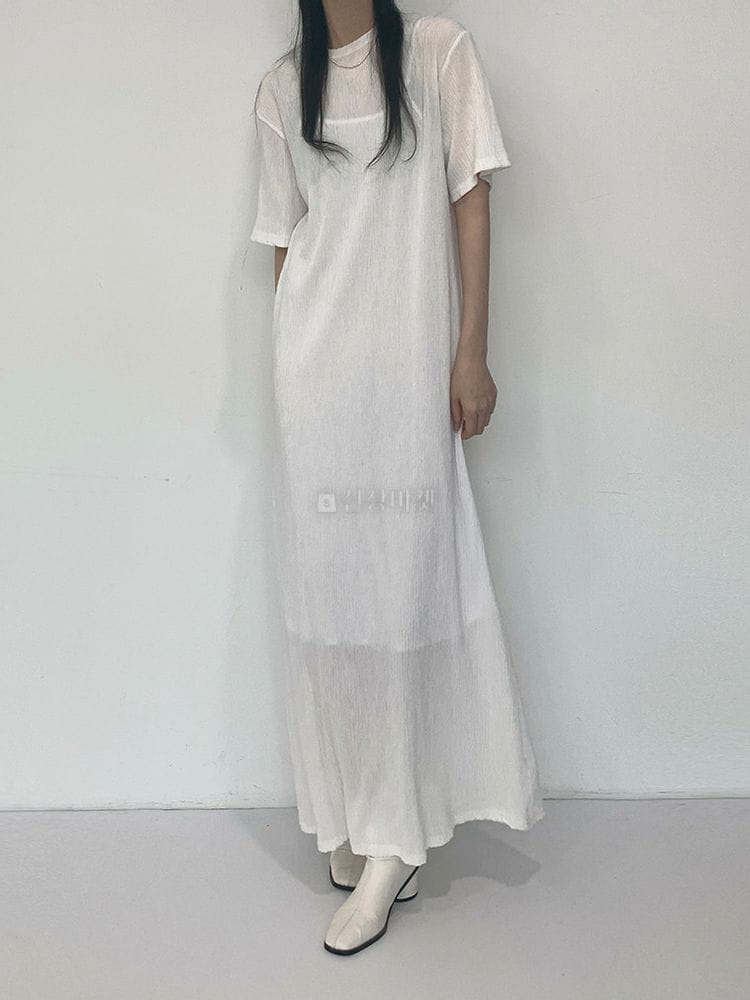 9NINE - Korean Children Fashion - #Kfashion4kids - Pleats Long One-piece - 2