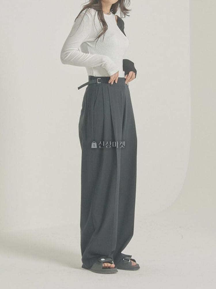 9NINE - Korean Children Fashion - #Kfashion4kids - Two Buckle Linen Wide Pants - 3