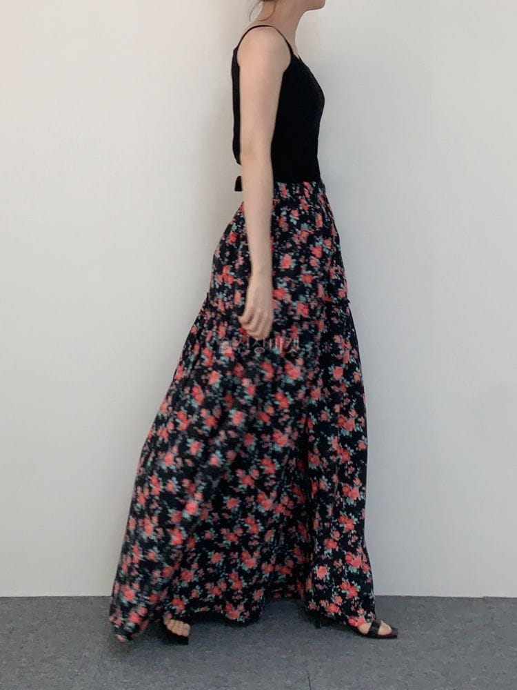 9NINE - Korean Children Fashion - #Kfashion4kids - Giselle Flower Banding Long Skirt - 2