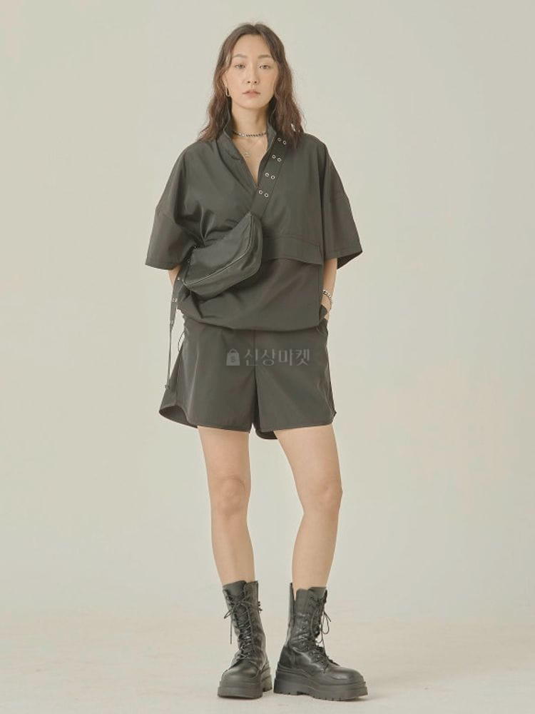 9NINE - Korean Children Fashion - #Kfashion4kids - Marine Banding Top Shorts Set - 4