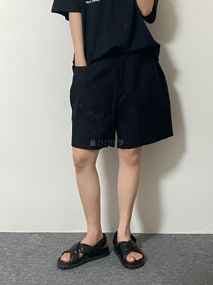 9NINE - Korean Children Fashion - #Kfashion4kids - Linen Wide Shorts