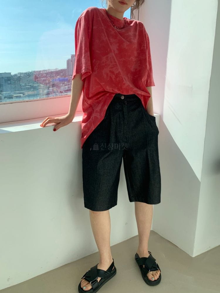 9NINE - Korean Children Fashion - #Kfashion4kids - Denim Wide Shorts - 2