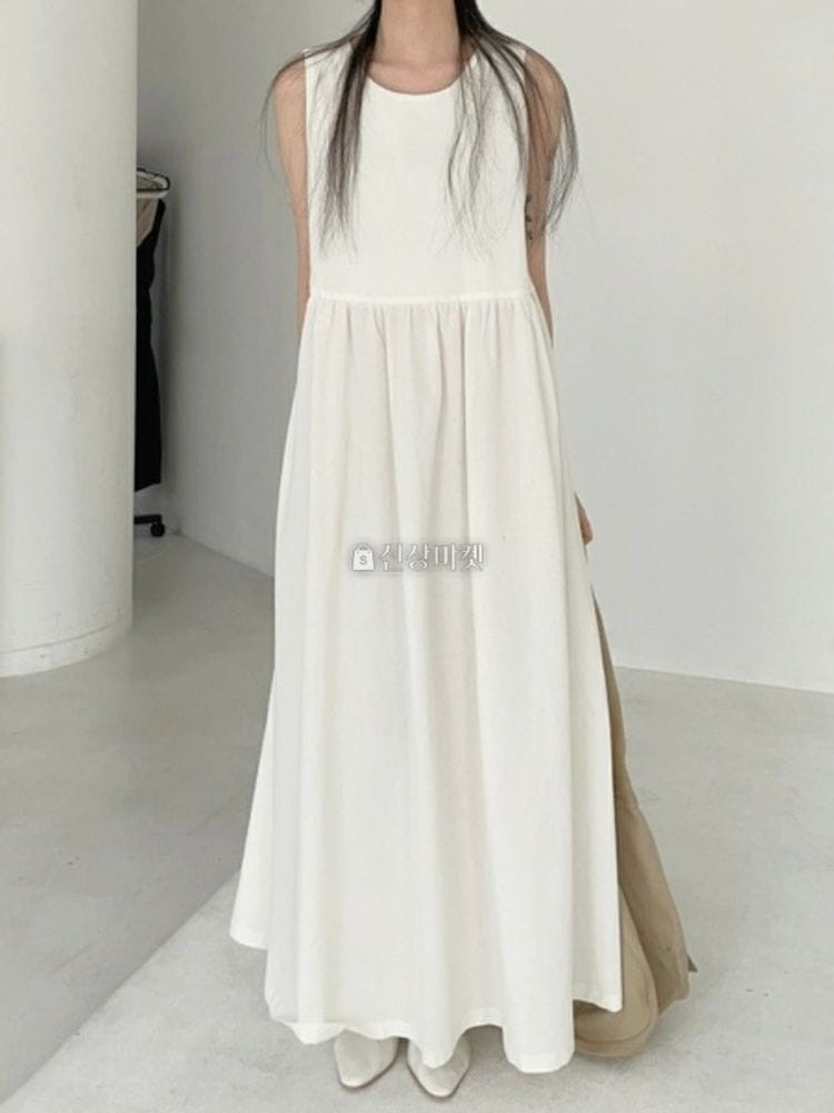 9NINE - Korean Children Fashion - #Kfashion4kids - Sleeveless Long Simple One-piece - 2