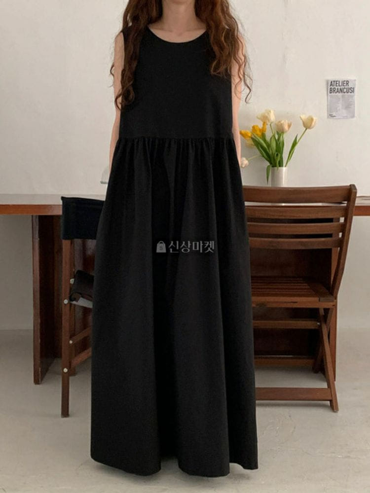 9NINE - Korean Children Fashion - #Kfashion4kids - Sleeveless Long Simple One-piece - 3