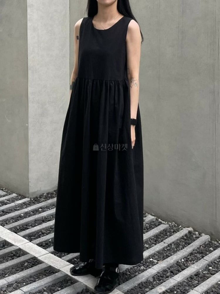 9NINE - Korean Children Fashion - #Kfashion4kids - Sleeveless Long Simple One-piece - 4