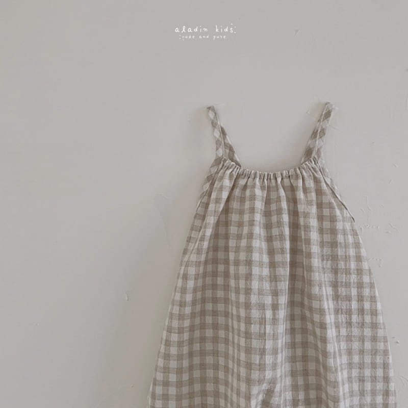 ALADIN - Korean Children Fashion - #Kfashion4kids - Linen Check Overall - 6