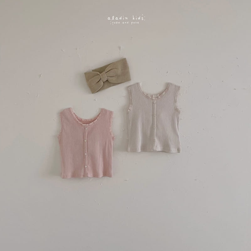 ALADIN - Korean Children Fashion - #Kfashion4kids - Lace Rib Sleeveless