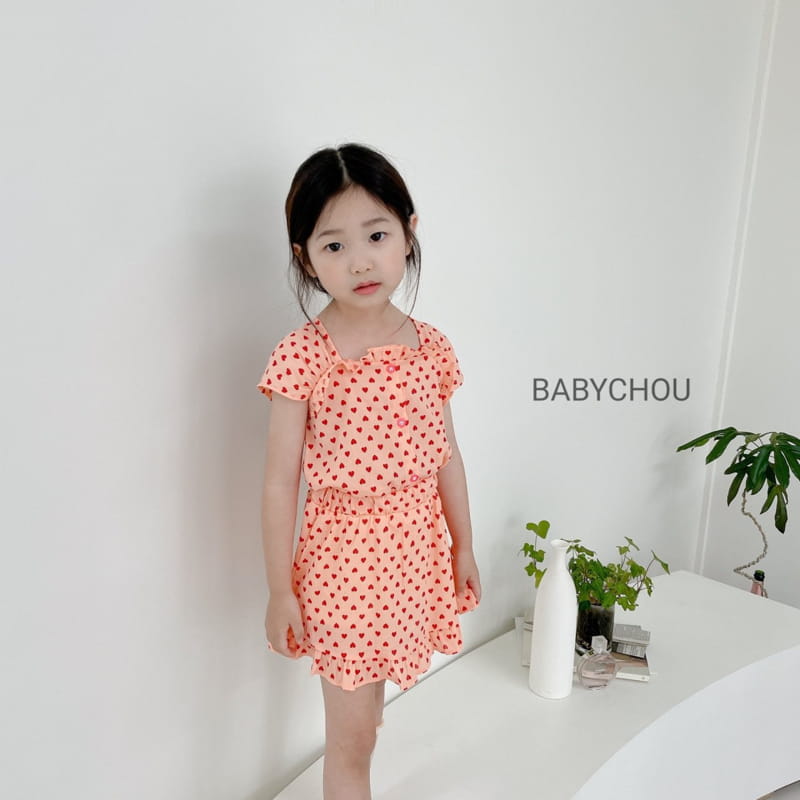BABYCHOU - Korean Children Fashion - #Kfashion4kids - Heart Top Bottom Set - 10