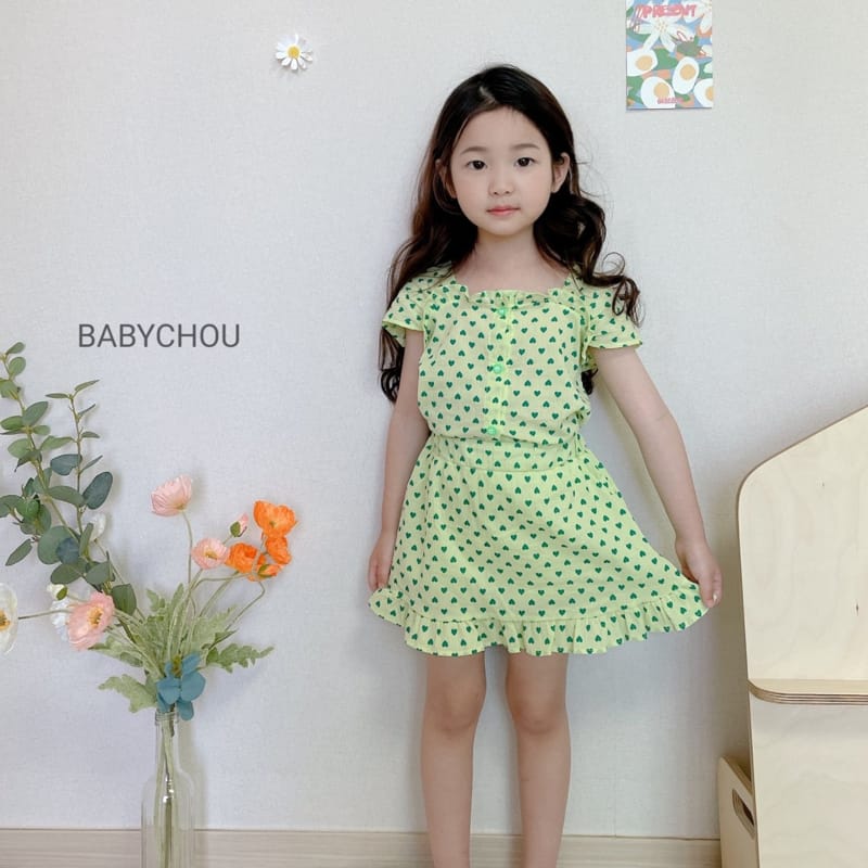 BABYCHOU - Korean Children Fashion - #Kfashion4kids - Heart Top Bottom Set - 3