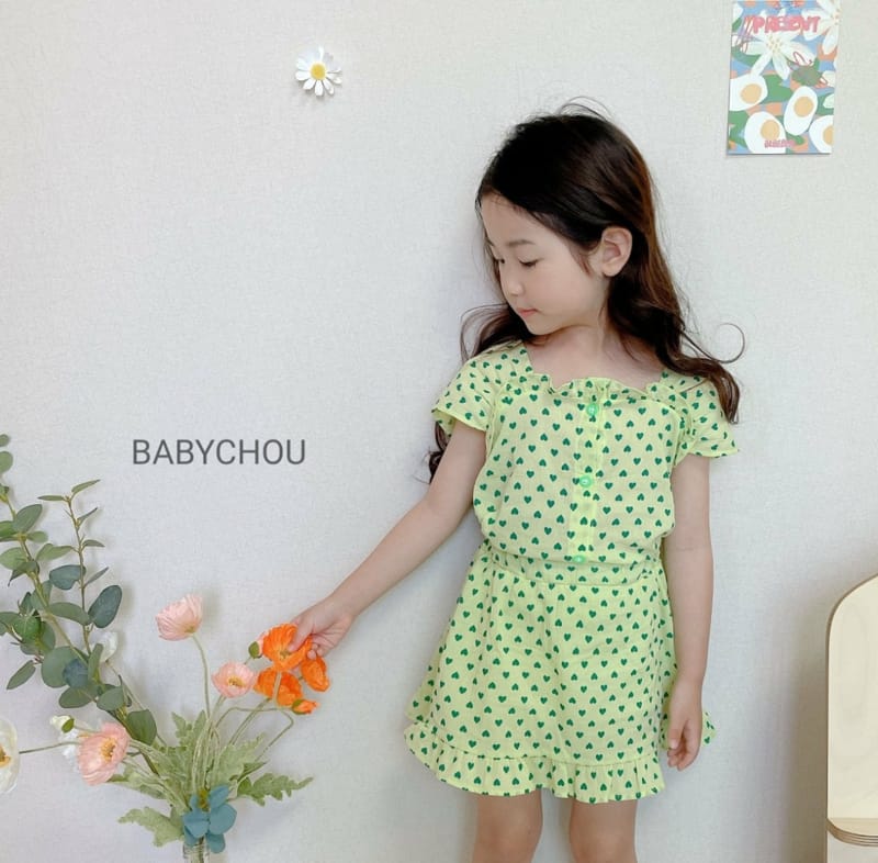 BABYCHOU - Korean Children Fashion - #Kfashion4kids - Heart Top Bottom Set - 4