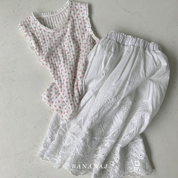 BANANA J - Korean Children Fashion - #Kfashion4kids - Lace Flower Sleeveless - 6
