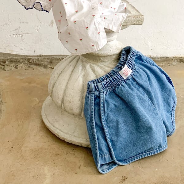 BANANA J - Korean Children Fashion - #Kfashion4kids - Molrang Denim Shorts - 11