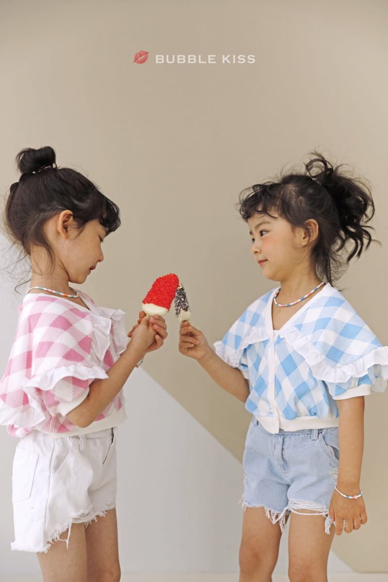 BUBBLE KISS - Korean Children Fashion - #Kfashion4kids - Check Ruffle Cardigan - 10