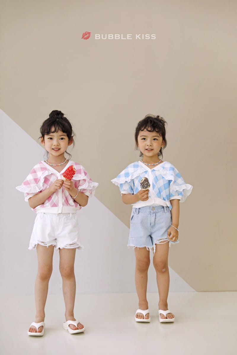 BUBBLE KISS - Korean Children Fashion - #Kfashion4kids - Check Ruffle Cardigan - 3
