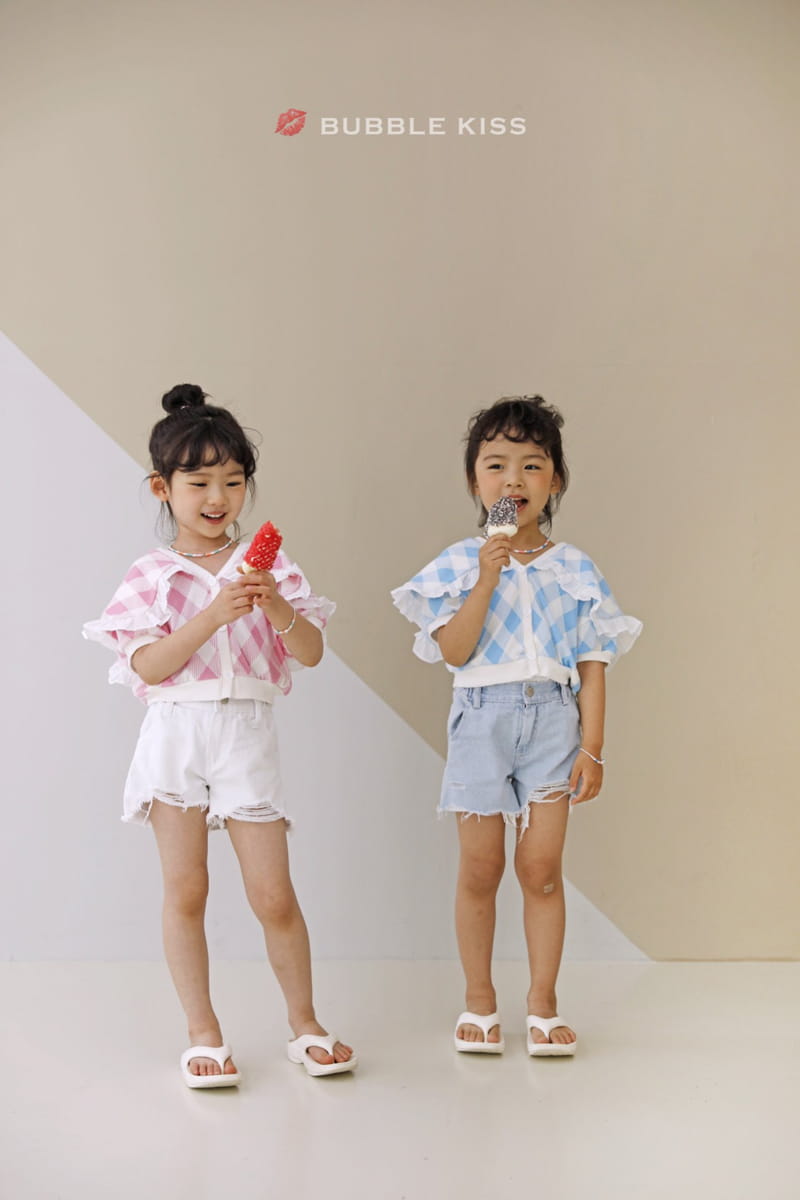 BUBBLE KISS - Korean Children Fashion - #Kfashion4kids - Check Ruffle Cardigan - 4