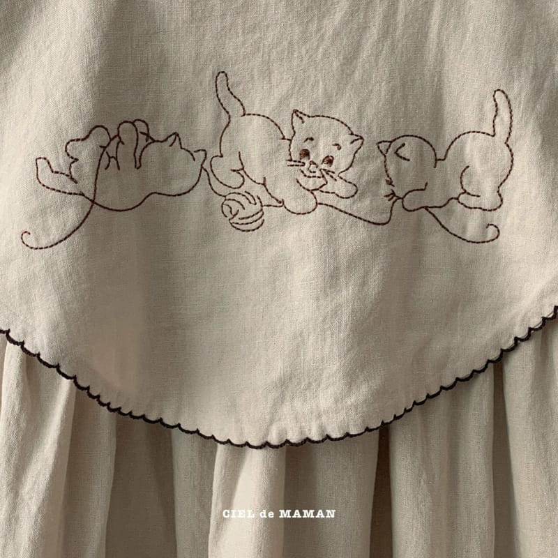 CIEL DE MAMAN - Korean Children Fashion - #Kfashion4kids - Linen Cats One-piece - 3