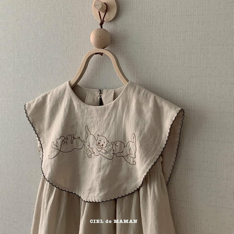 CIEL DE MAMAN - Korean Children Fashion - #Kfashion4kids - Linen Cats One-piece - 4