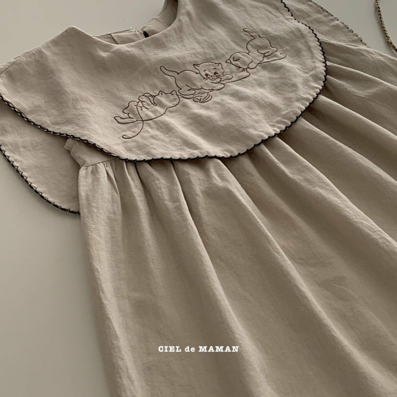 CIEL DE MAMAN - Korean Children Fashion - #Kfashion4kids - Linen Cats One-piece - 8