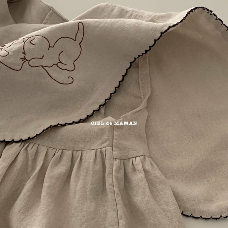 CIEL DE MAMAN - Korean Children Fashion - #Kfashion4kids - Linen Cats One-piece - 9