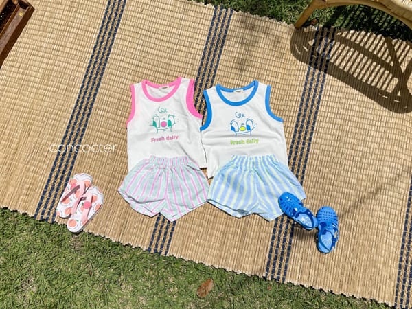 CONCOCTER - Korean Children Fashion - #Kfashion4kids - Fresh Day Top Bottom Set - 9