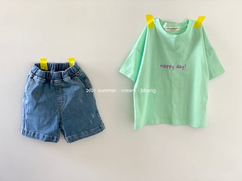CREAM BBANG - Korean Children Fashion - #Kfashion4kids - Happy Day Front Back Paint Single Tee - 11