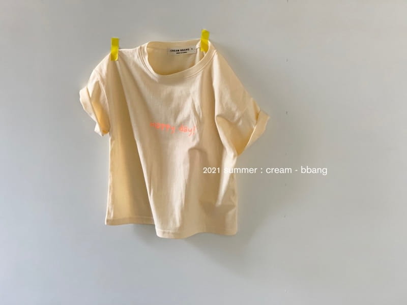 CREAM BBANG - Korean Children Fashion - #Kfashion4kids - Happy Day Front Back Paint Single Tee - 12