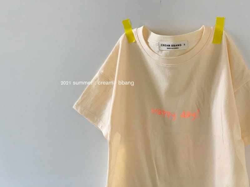 CREAM BBANG - Korean Children Fashion - #Kfashion4kids - Happy Day Front Back Paint Single Tee - 4