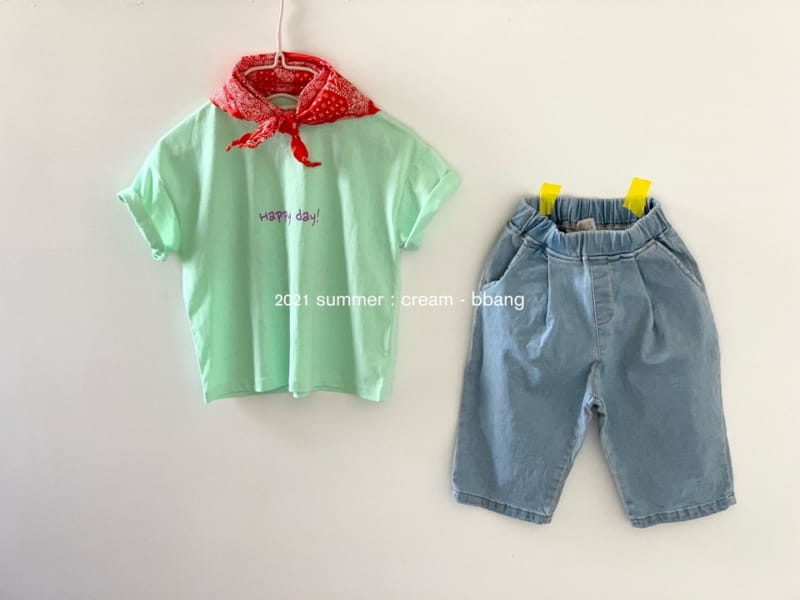 CREAM BBANG - Korean Children Fashion - #Kfashion4kids - Happy Day Front Back Paint Single Tee - 6