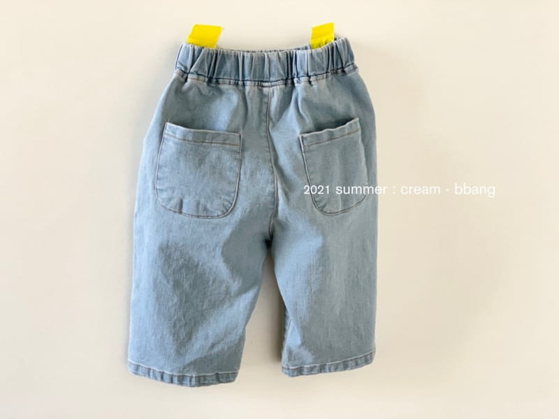 CREAM BBANG - Korean Children Fashion - #Kfashion4kids - Denim Wrinkle Baggy Pants - 4