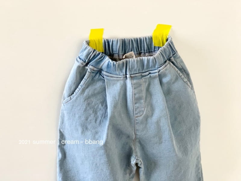 CREAM BBANG - Korean Children Fashion - #Kfashion4kids - Denim Wrinkle Baggy Pants - 5