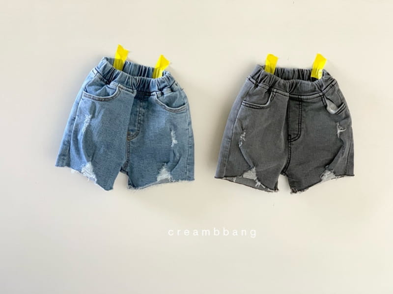 CREAM BBANG - Korean Children Fashion - #Kfashion4kids - Bottom Cutting Vintage Shorts