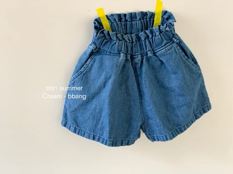 CREAM BBANG - Korean Children Fashion - #Kfashion4kids - Linen Denim Ruffle Shorts - 12