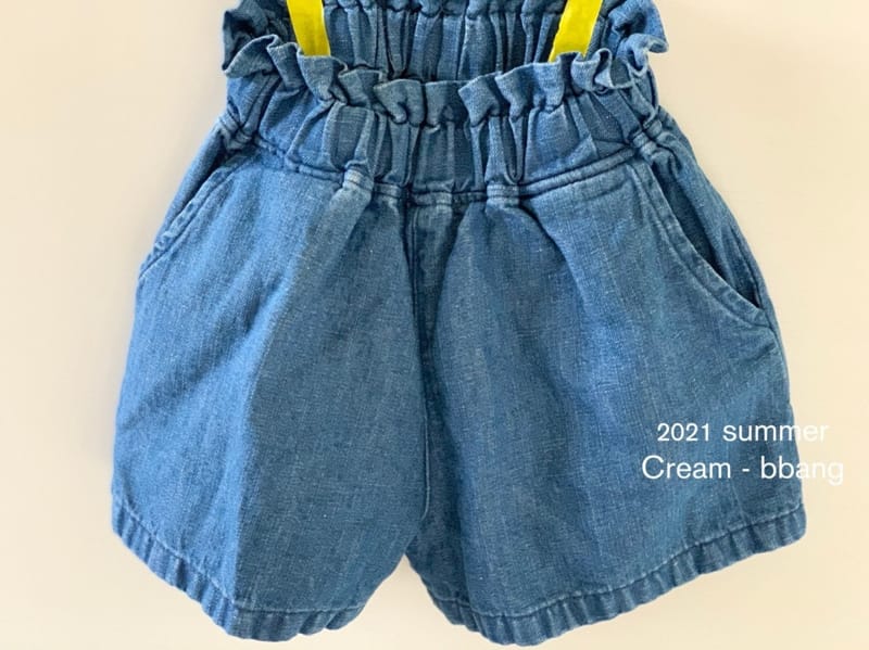CREAM BBANG - Korean Children Fashion - #Kfashion4kids - Linen Denim Ruffle Shorts - 3