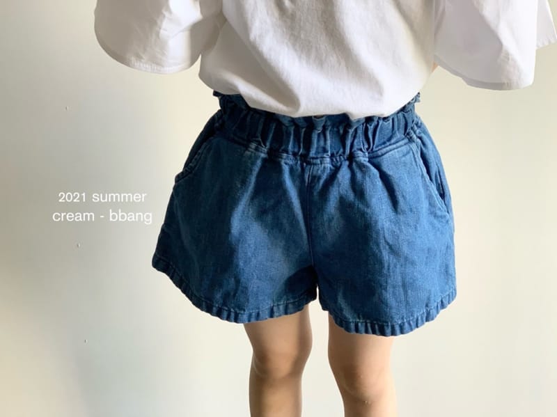 CREAM BBANG - Korean Children Fashion - #Kfashion4kids - Linen Denim Ruffle Shorts - 4
