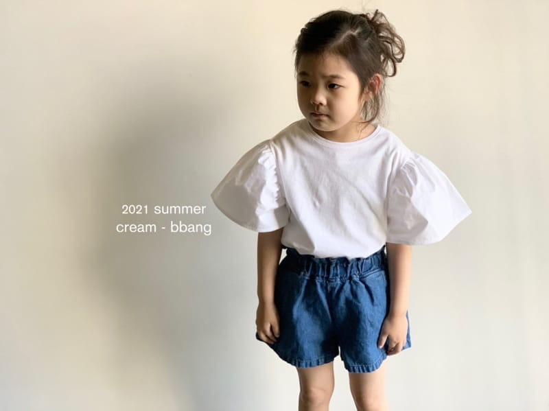 CREAM BBANG - Korean Children Fashion - #Kfashion4kids - Linen Denim Ruffle Shorts - 7