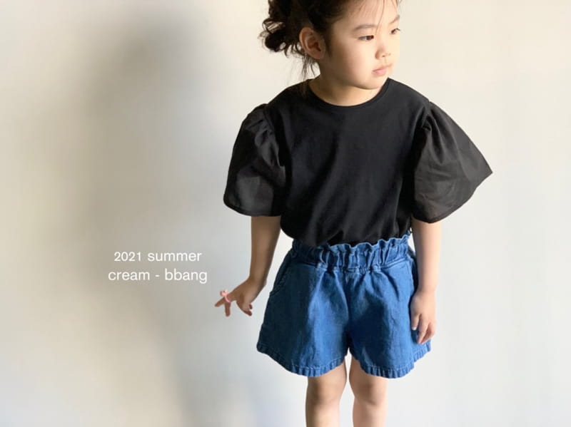 CREAM BBANG - Korean Children Fashion - #Kfashion4kids - Linen Denim Ruffle Shorts - 9
