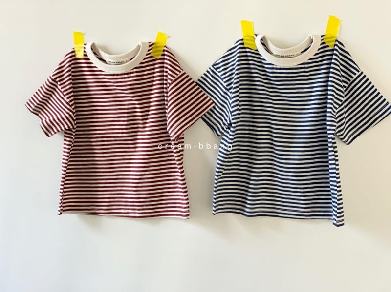 CREAM BBANG - Korean Children Fashion - #Kfashion4kids - Rappa Stripes Tee