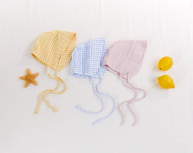 CREAMCOK - Korean Children Fashion - #Kfashion4kids - Check Check Cooling Bonnet - 2