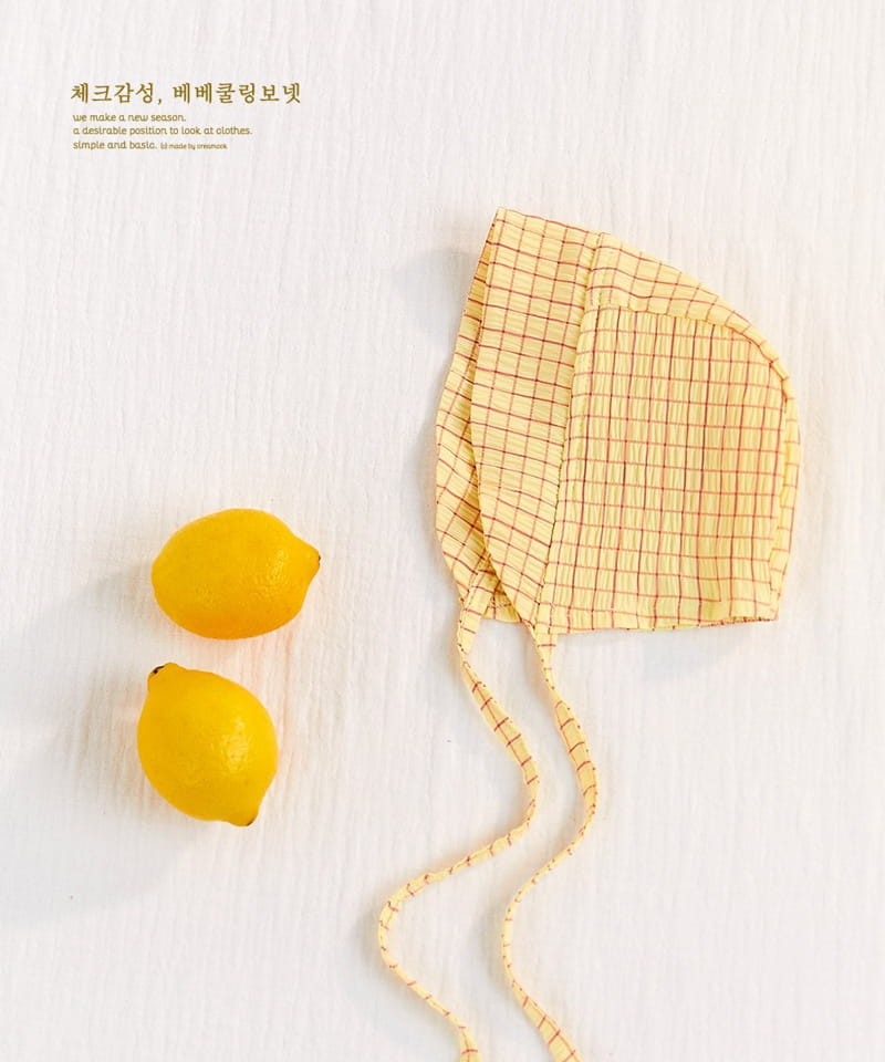 CREAMCOK - Korean Children Fashion - #Kfashion4kids - Check Check Cooling Bonnet - 3