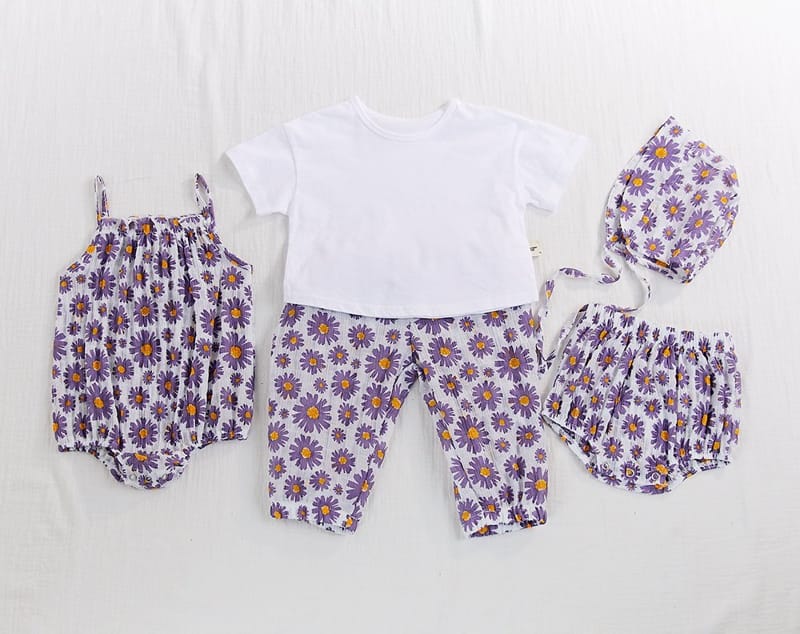 CREAMCOK - Korean Children Fashion - #Kfashion4kids - Bebe Flower Cooling Bodysuit - 3