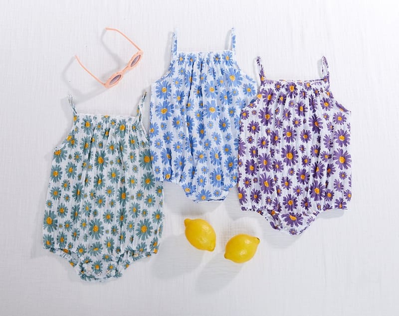 CREAMCOK - Korean Children Fashion - #Kfashion4kids - Bebe Flower Cooling Bodysuit - 4