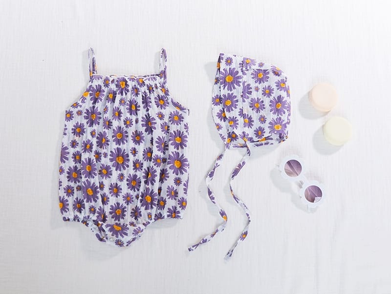 CREAMCOK - Korean Children Fashion - #Kfashion4kids - Bebe Flower Cooling Bodysuit - 6