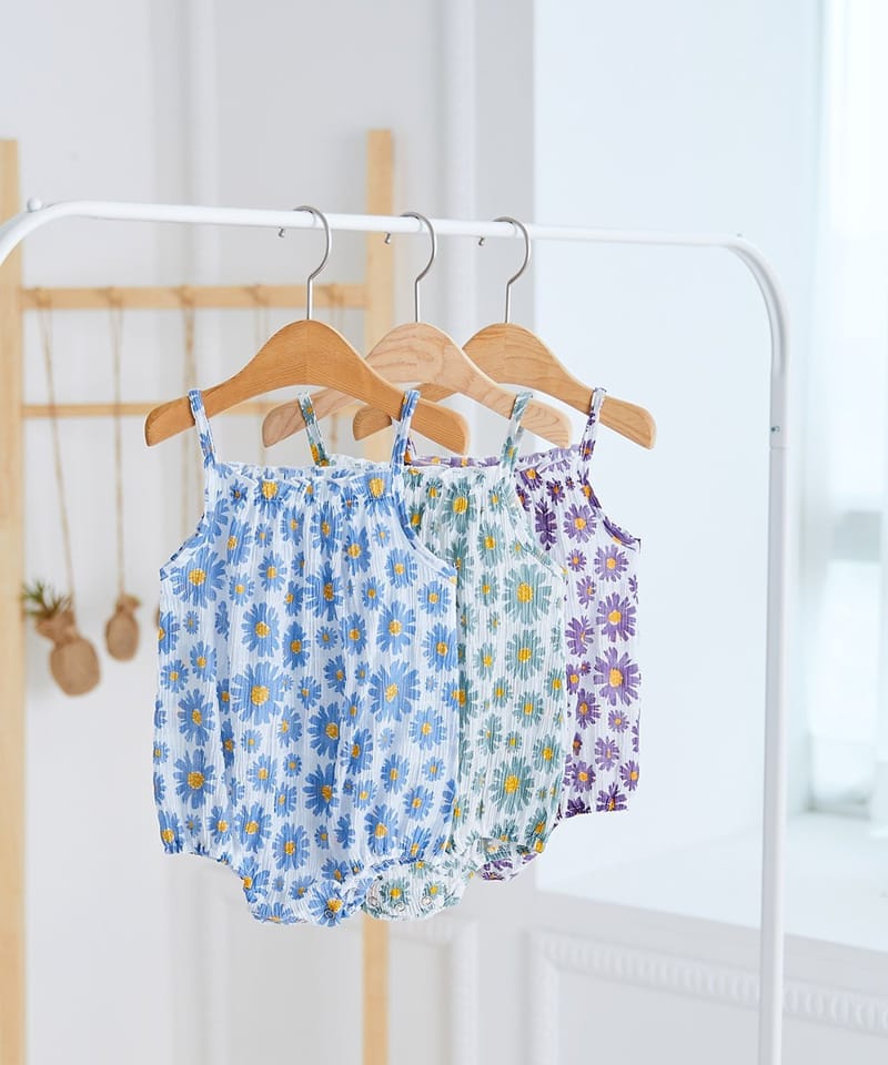 CREAMCOK - Korean Children Fashion - #Kfashion4kids - Bebe Flower Cooling Bodysuit - 8