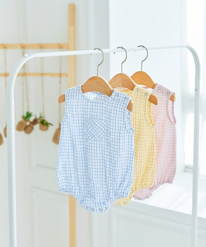 CREAMCOK - Korean Children Fashion - #Kfashion4kids - Bebe Check Check Cooling Bodysuit - 10