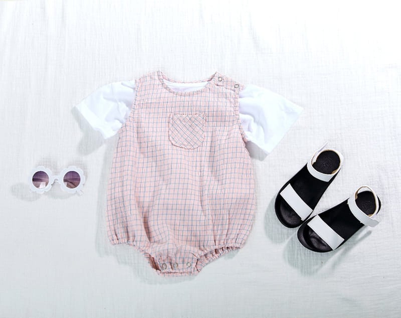 CREAMCOK - Korean Children Fashion - #Kfashion4kids - Bebe Check Check Cooling Bodysuit - 6